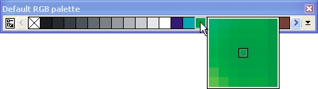 Вторичная палитра оттенков выделенного на экранной палитре цвета