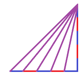 Соединить линии. Из вершины провести линии к точкам соединения отрезков.