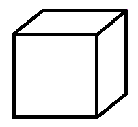 Залить невидимую часть контура кубика цветом фона, всю видимую часть контура - черным