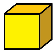 Закрашиваем кубик основным цветом и его более темными оттенками