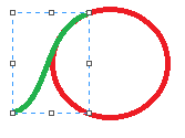 Толщина линии 3. Рисуем основу - круг (зажать Shift). Другим цветом, инструментом Кривая прорисовываем контур листа.