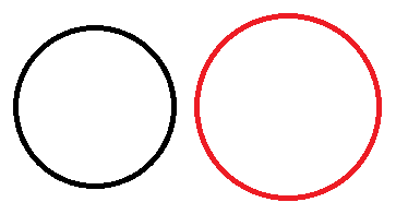 Толщина линии 3. Рисуем основной круг и вспомогательный - большего диаметра (контур залить другим цветом).