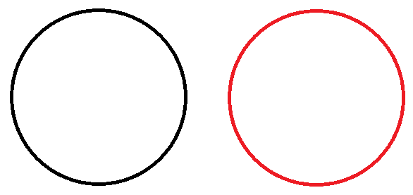 Копируем круг. Один контур залить красным.