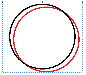 Наложить черный круг поверх красного со сдвигом (фон при наложении прозрачный)